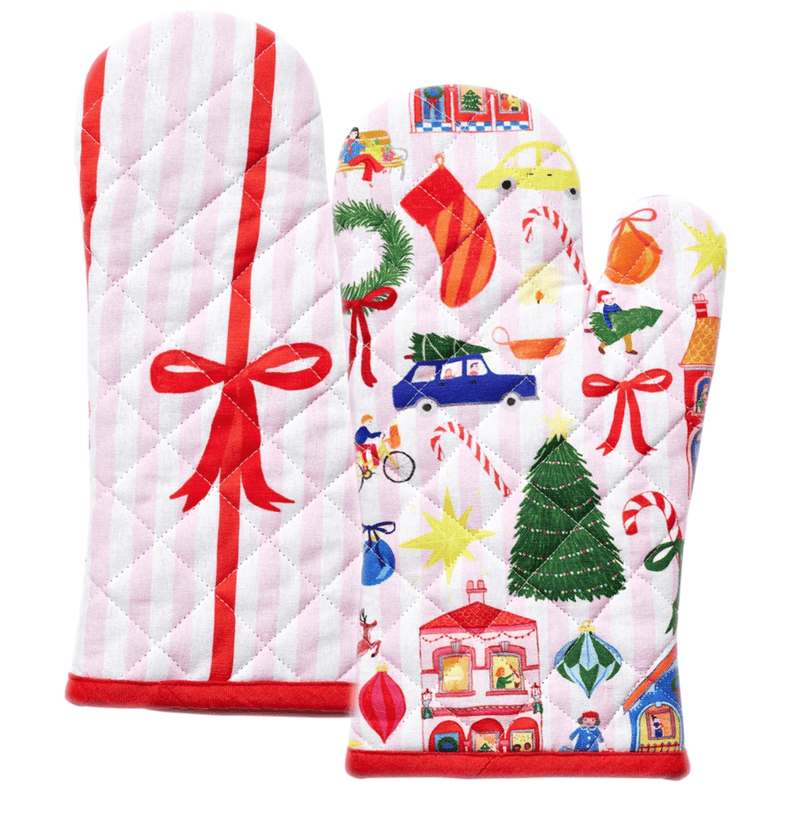 Haven & Space Berry KITCHEN Night Before Christmas S/2 Oven Mitt