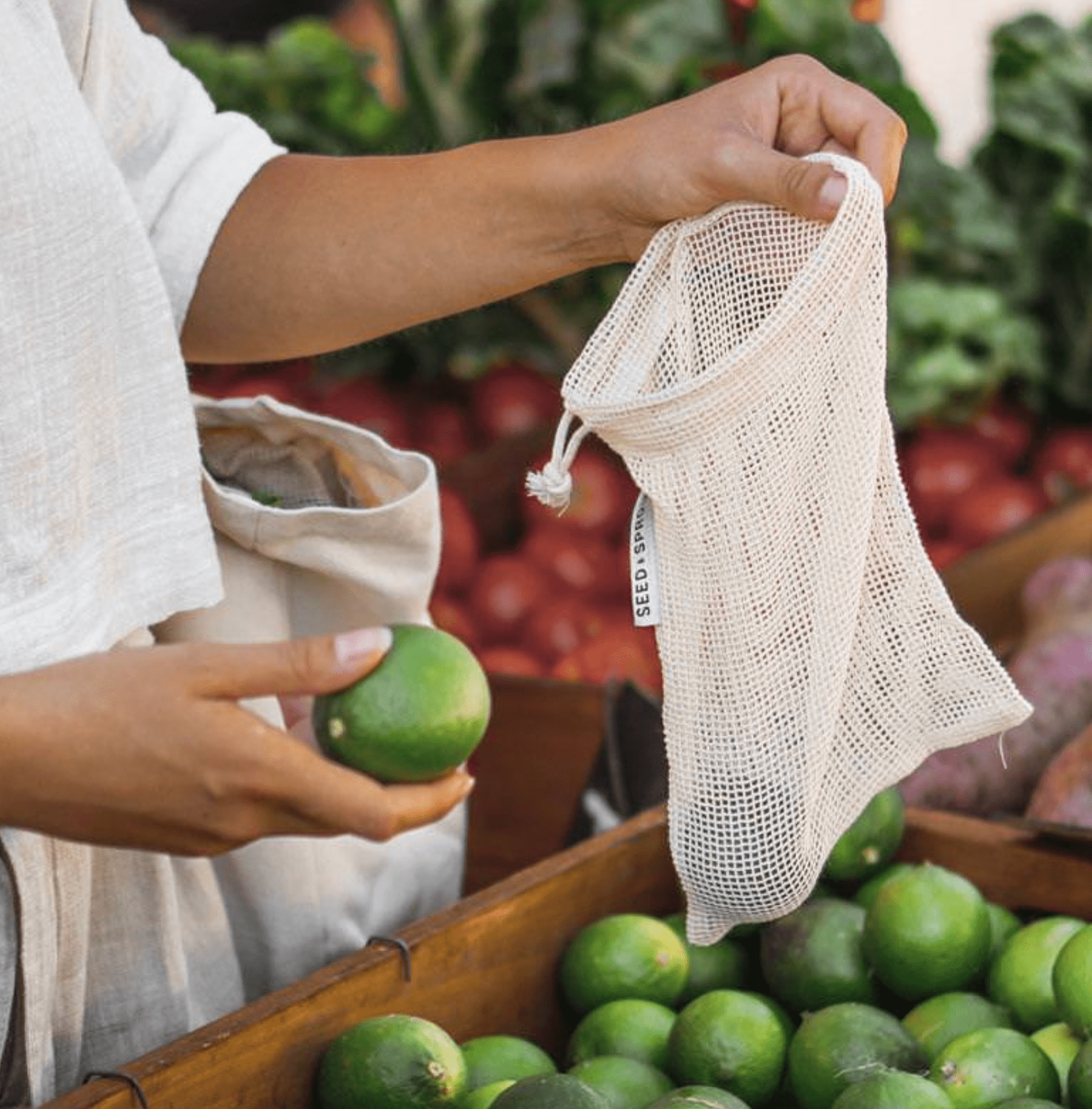 Haven & Space Berry KITCHEN Organic Mesh Produce Bag | Set of 5