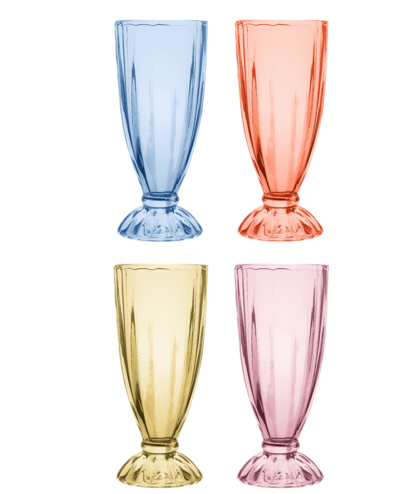 Haven & Space Berry KITCHEN S/4 Glass Milkshake Cups