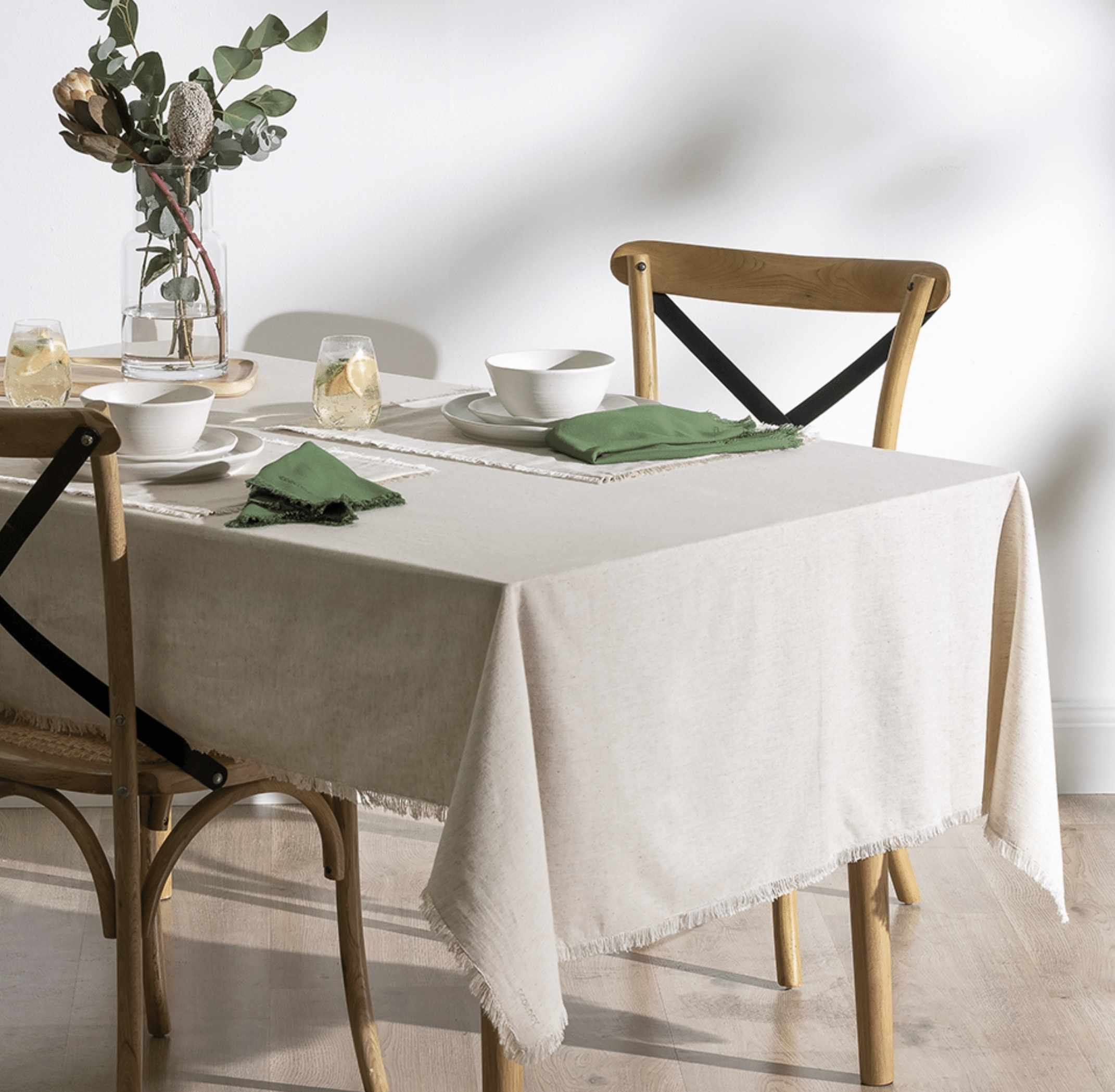 Haven & Space Berry KITCHEN Tablecloth Flax Cotton Table Napery