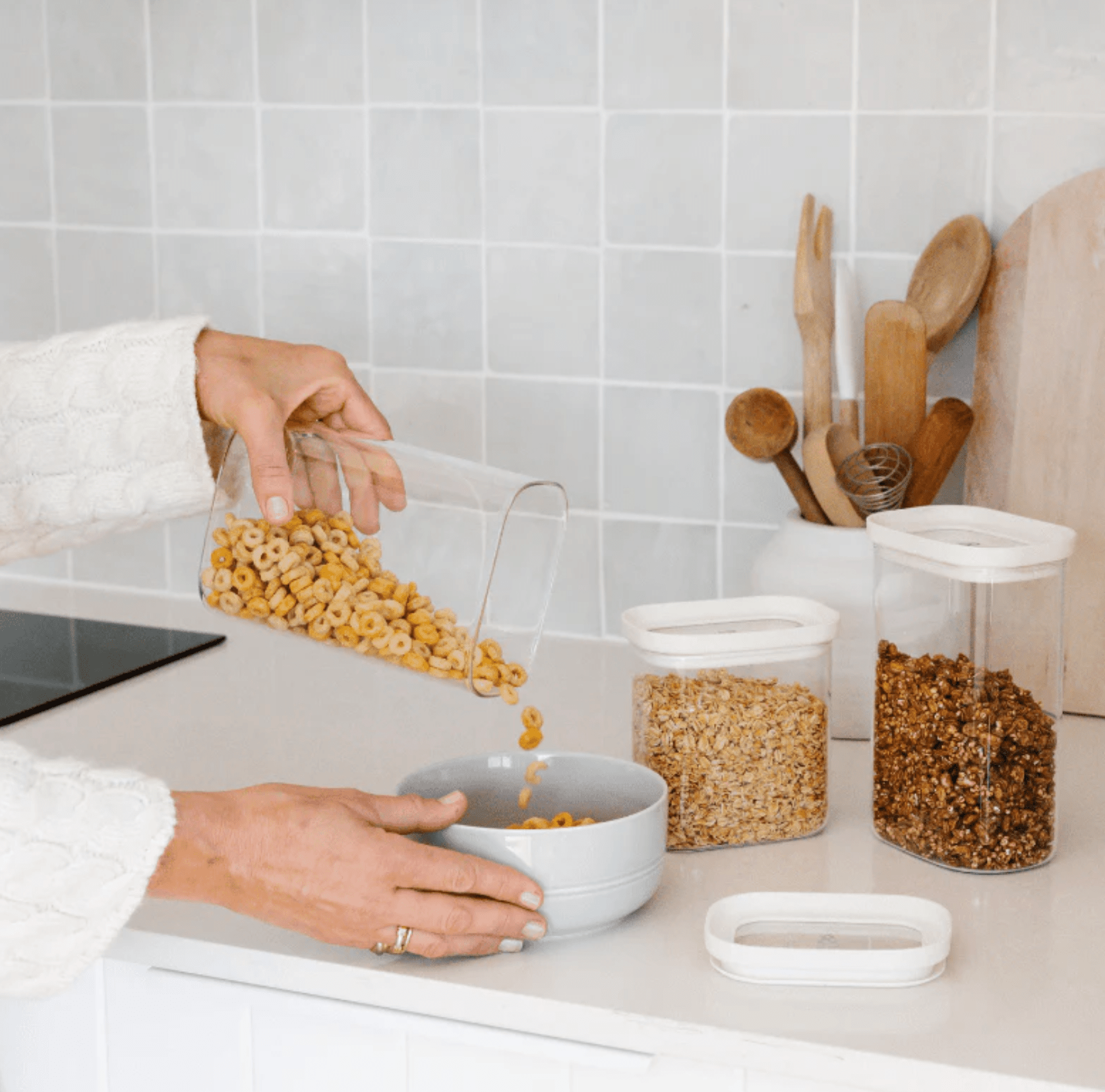 Haven & Space Berry KITCHEN Tallow Rectangle Glass Pantry Jar | 2pk