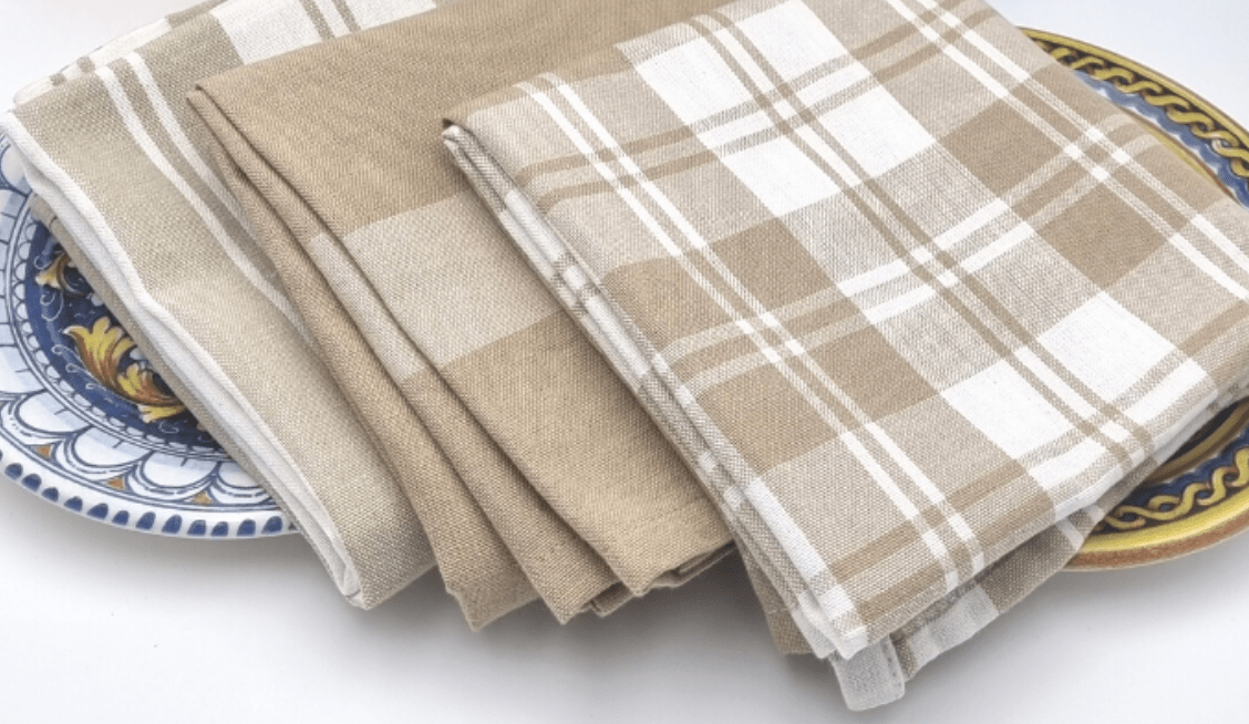 Haven & Space Berry KITCHEN Taupe Madrid Tea Towel 3/PK