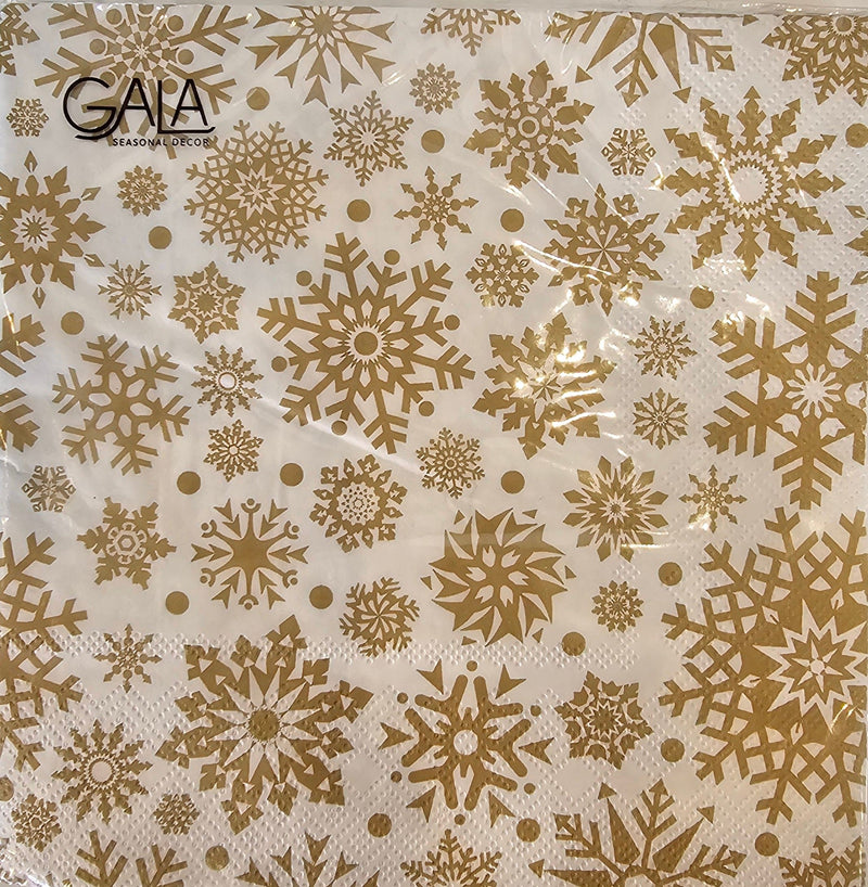 Haven & Space Berry PAPER NAPKINS 20PK / Gold Christmas Sparkle Napkin 3ply