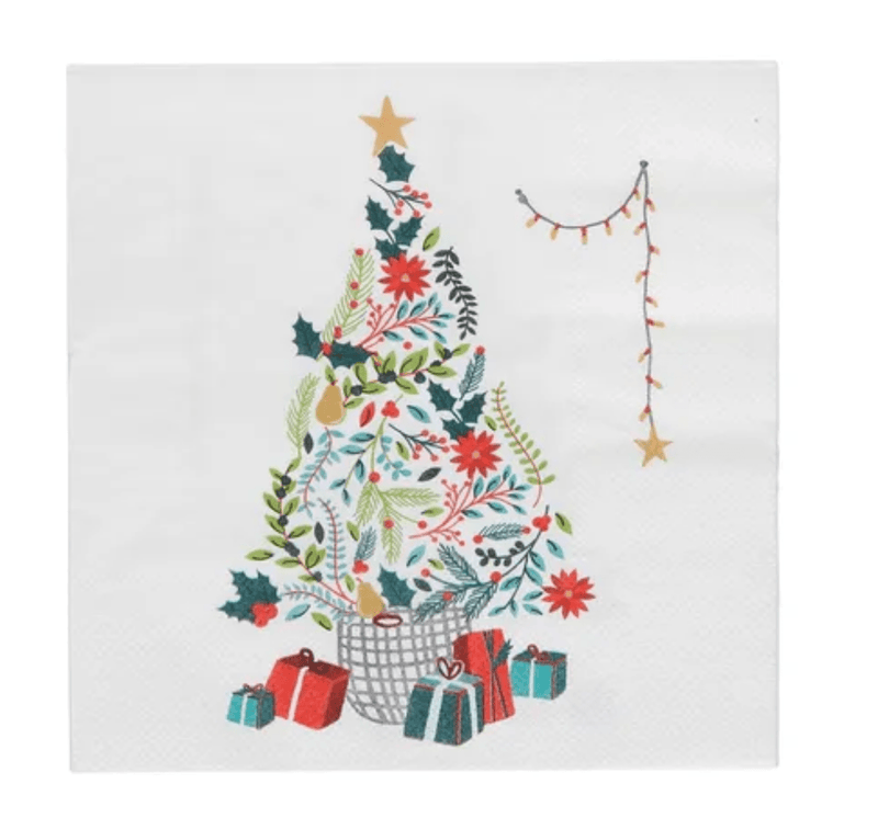 Haven & Space Berry PAPER NAPKINS 20PK / Multi Christmas Joy Napkins 3ply