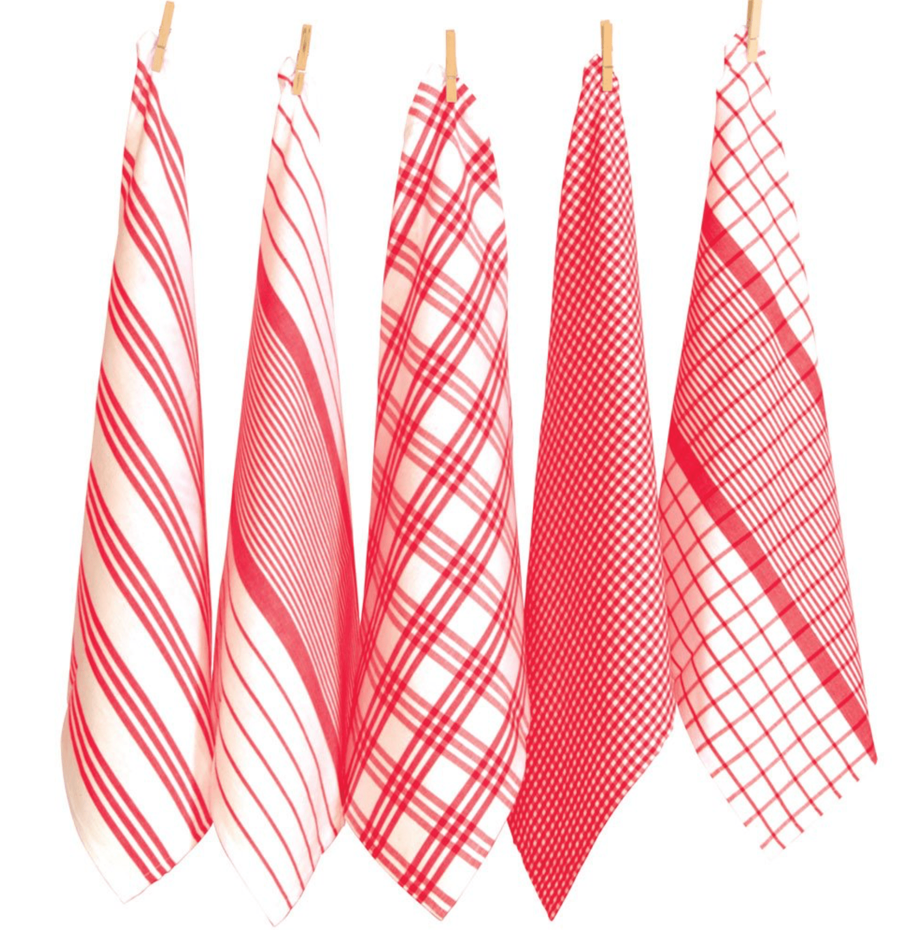 Haven & Space Berry SOFT FURNISHINGS Red Milan Tea Towels 5/PK