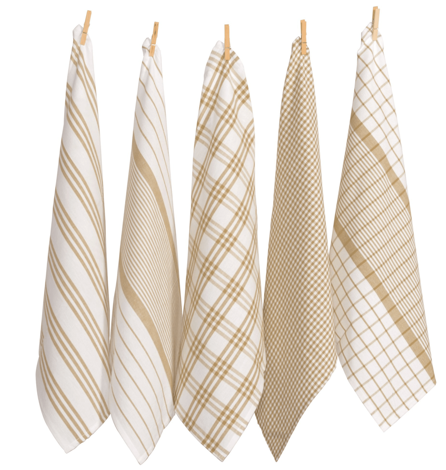 Haven & Space Berry SOFT FURNISHINGS Taupe Milan Tea Towels 5/PK