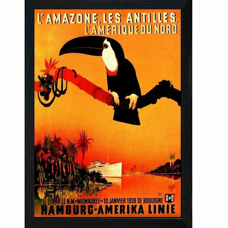 Haven & Space Berry WALL DECOR 96x66x2.8cm Vintage Poster Amazon Toucan