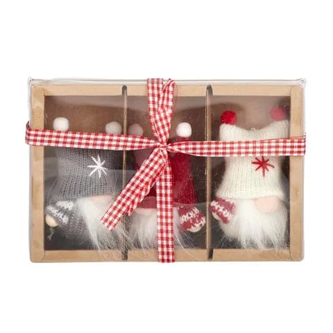 Haven & Space Berry XMAS 17x10cm S/3 Fabric Santas