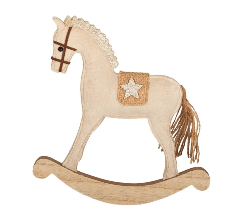 Haven & Space Berry XMAS 21CM Christmas Fabric Rocking Horse