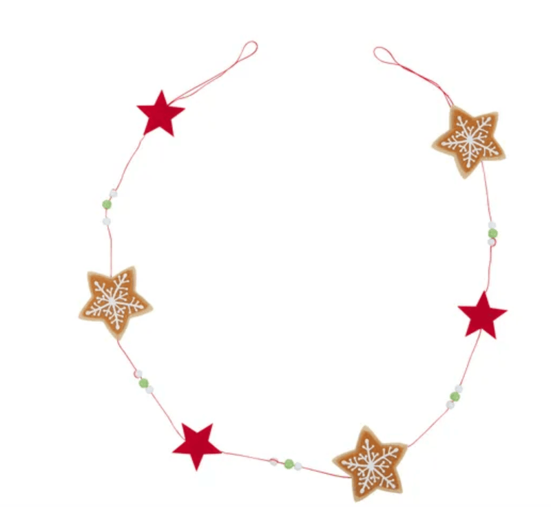 Haven & Space Berry XMAS 40CM Gingerbread Star Garland