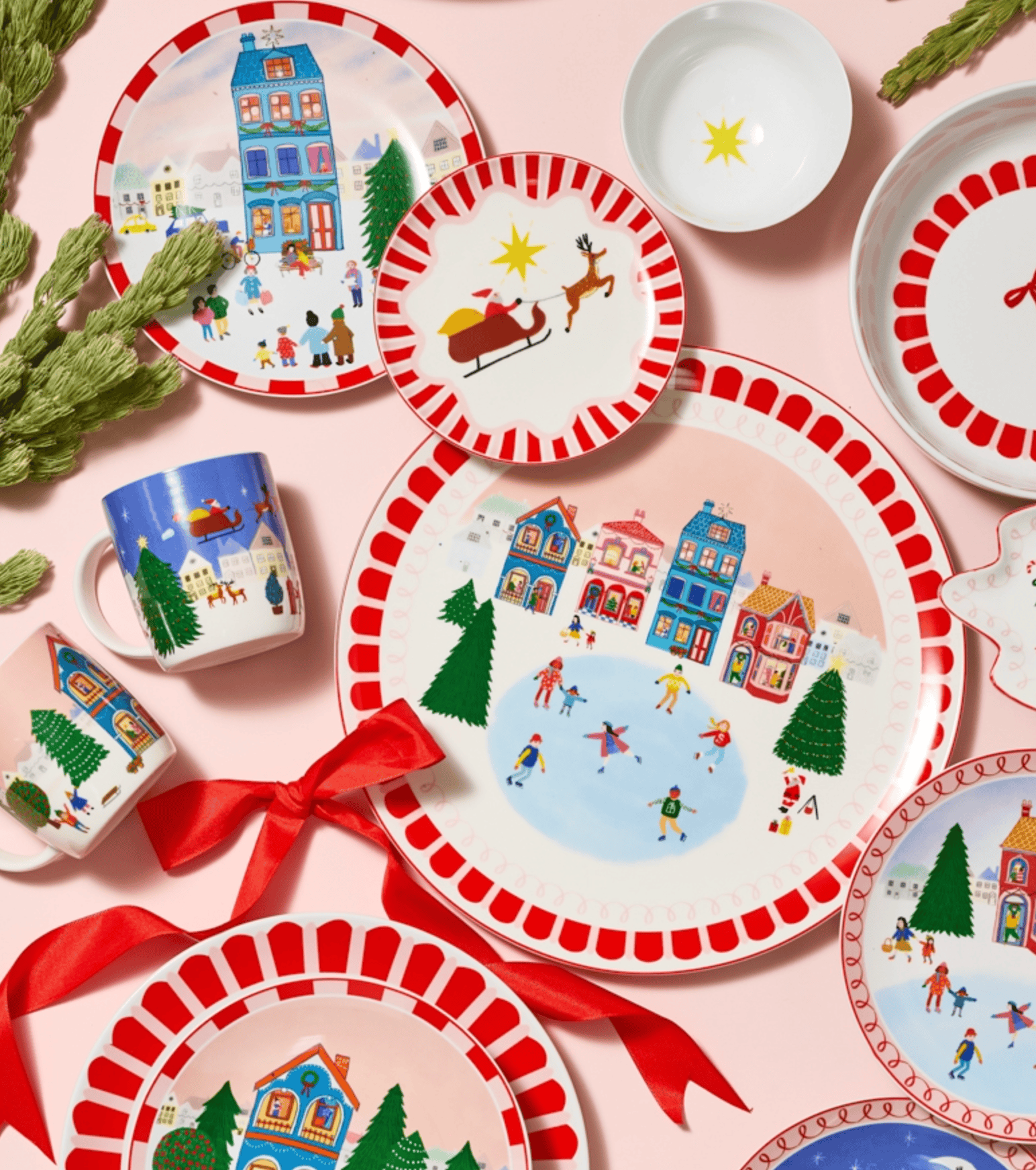 Haven & Space Berry XMAS Night Before Christmas Dinner Bowl