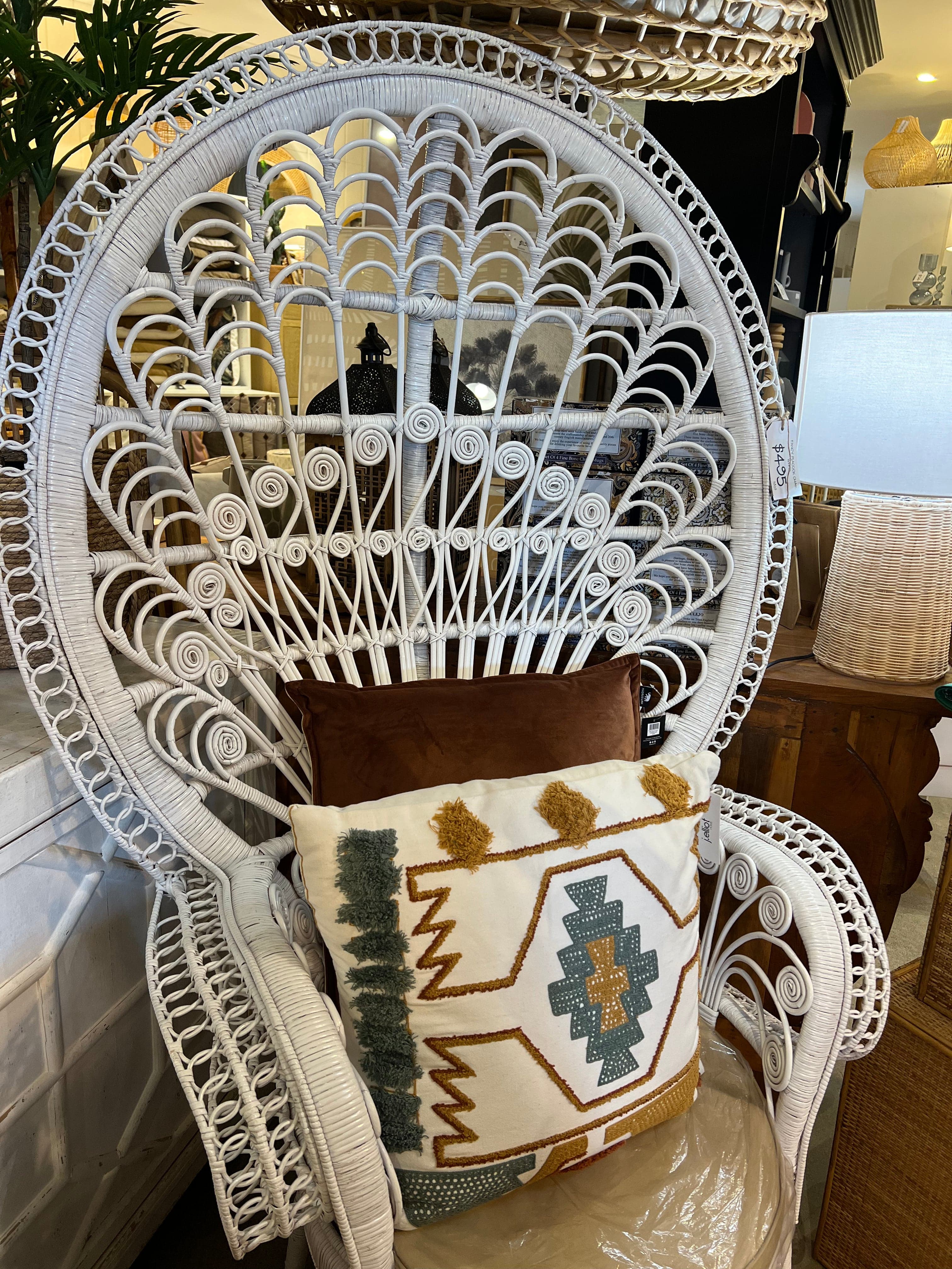 Haven and Space Furniture Chair White Peacock Chair