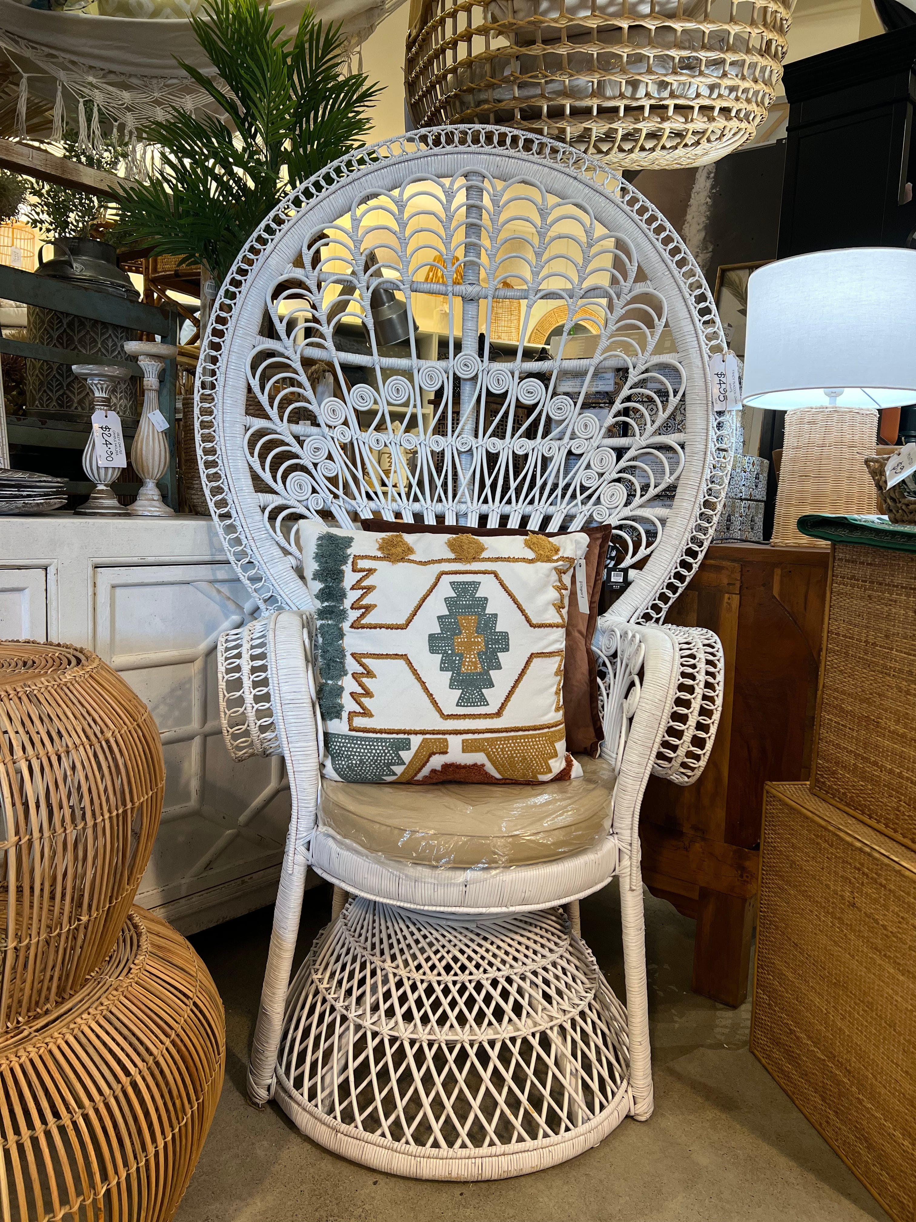 Haven and Space Furniture Chair White Peacock Chair