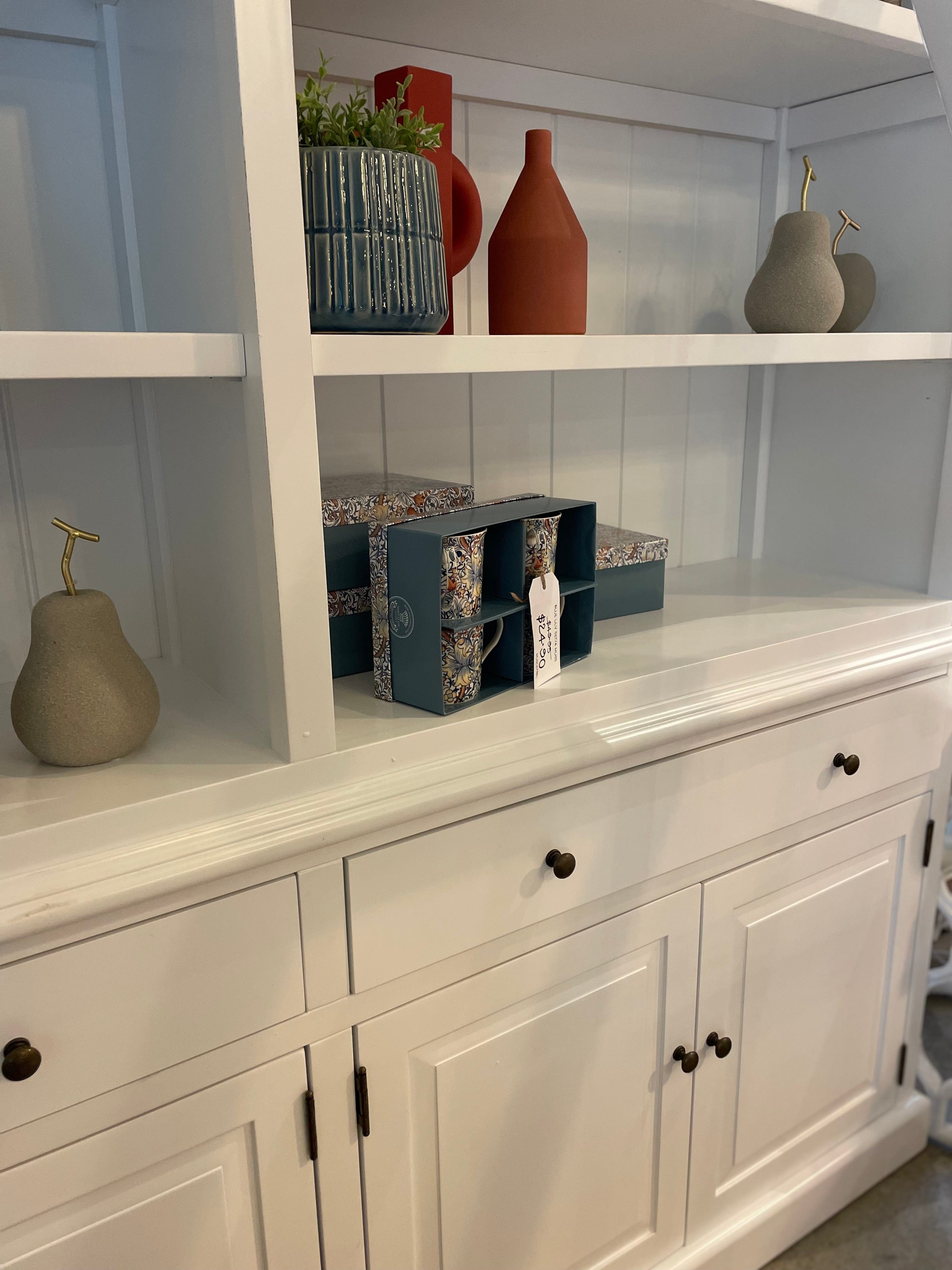 Haven & Space Berry Furniture White Panelled Shelving Prima Bookcase