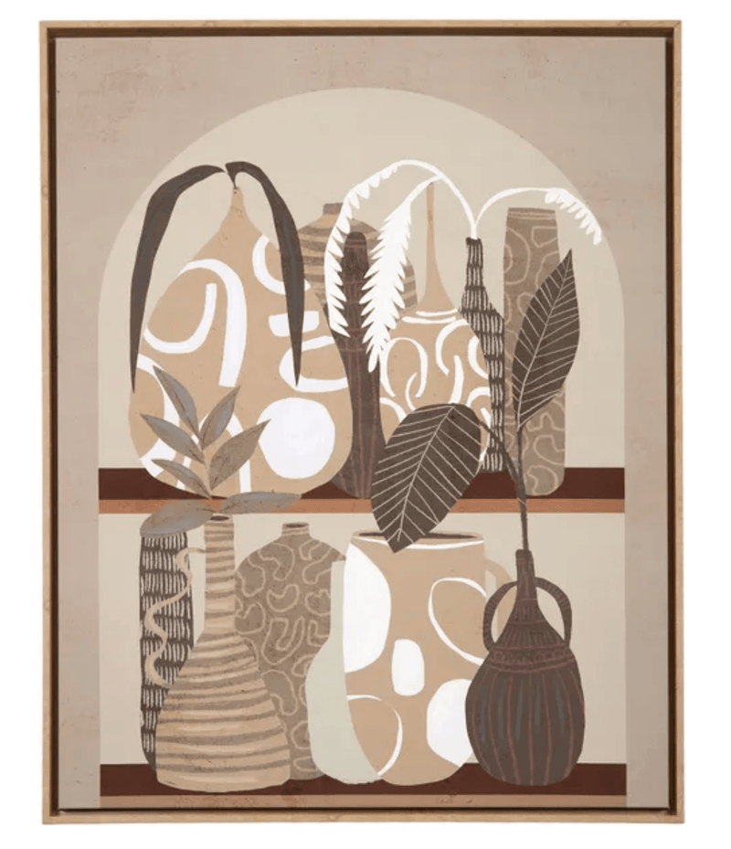 Haven & Space Berry Nook Natural Framed Oil Canvas