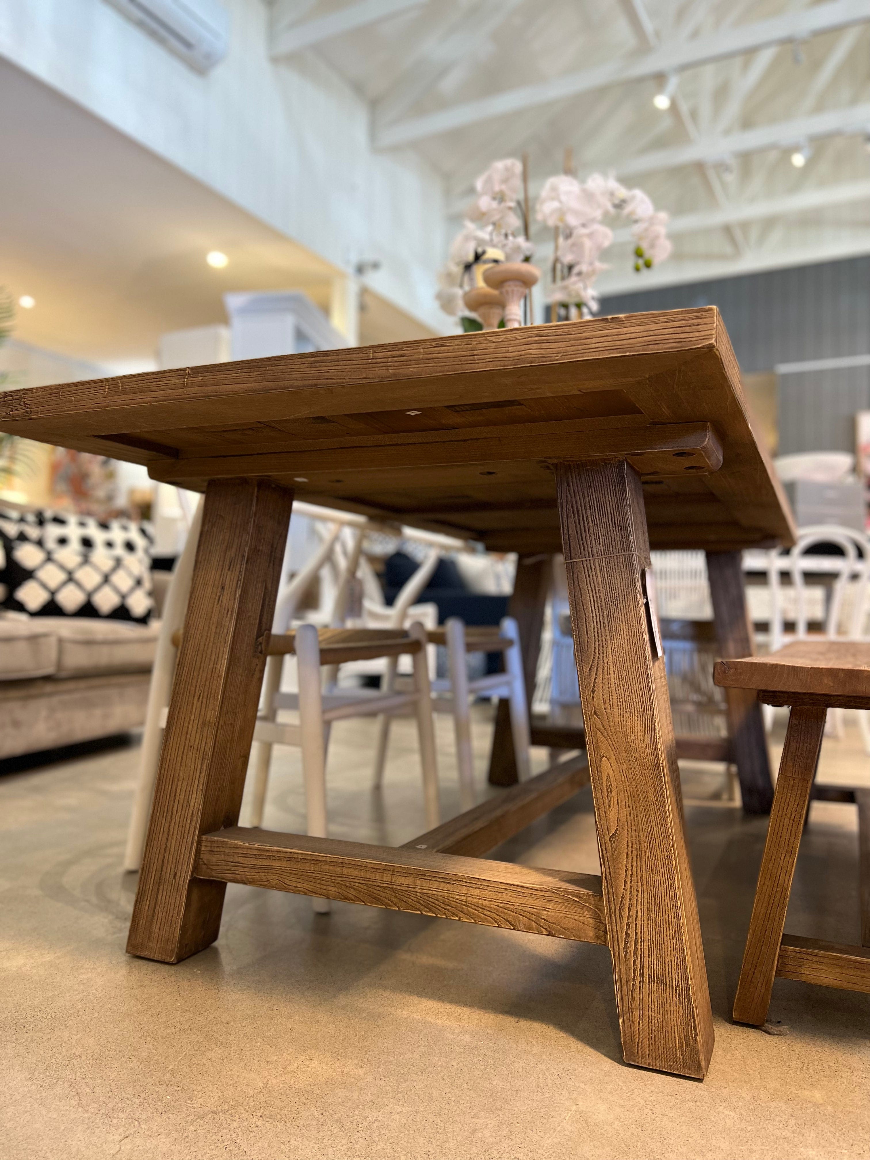 Haven & Space Berry Old Elm Farmhouse Dining Table
