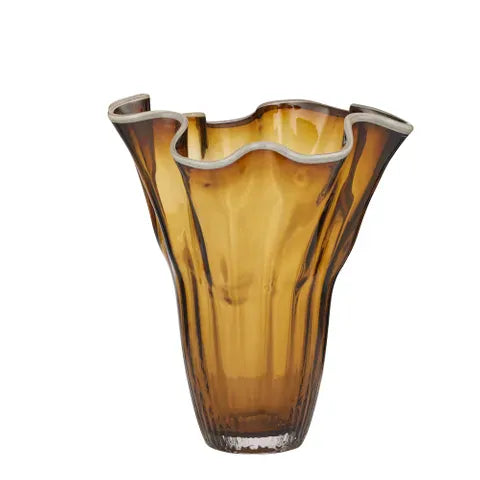 Haven & Space Berry VASES 26X29CM / Amber/Ivory Agnes Glass Vase