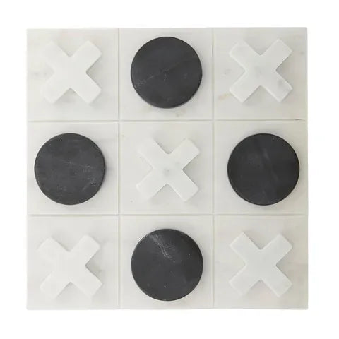 Haven & Space Berry ACCESSORIES 30x30cm / White/Black Tic Tac Toe Marble Game