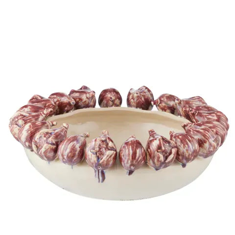 Haven & Space Berry ACCESSORIES Ivory/Russet Fico Ceramic Bowl