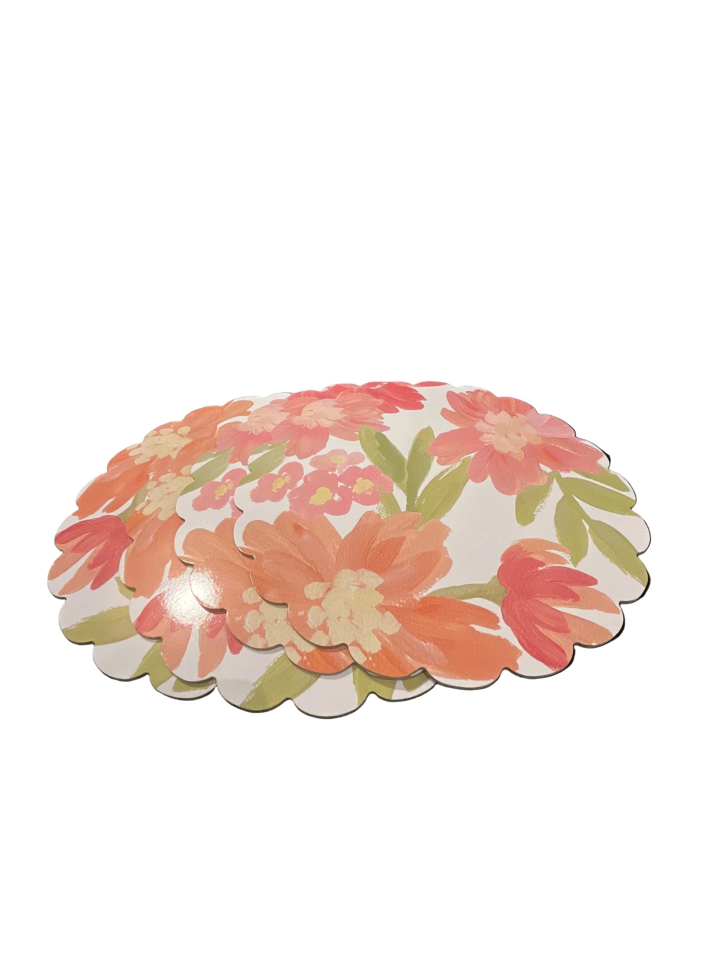 Haven & Space Berry ACCESSORIES Rosie Scallop Edge Set/4 Round Placemat