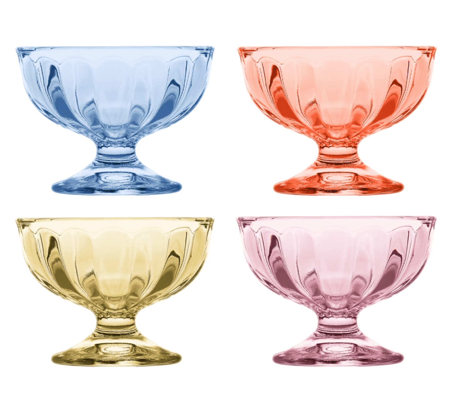 Haven & Space Berry ACCESSORIES S/4 Glass Ice Cream Cups