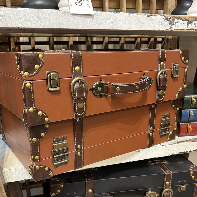 Haven & Space Berry ACCESSORIES Vintage Brown Decorative Suitcase