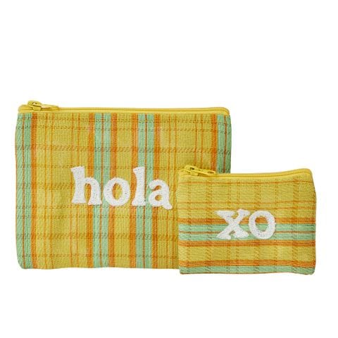 Haven & Space Berry ACCESSORIES Yellow Hola S/2 Recycled Pouch