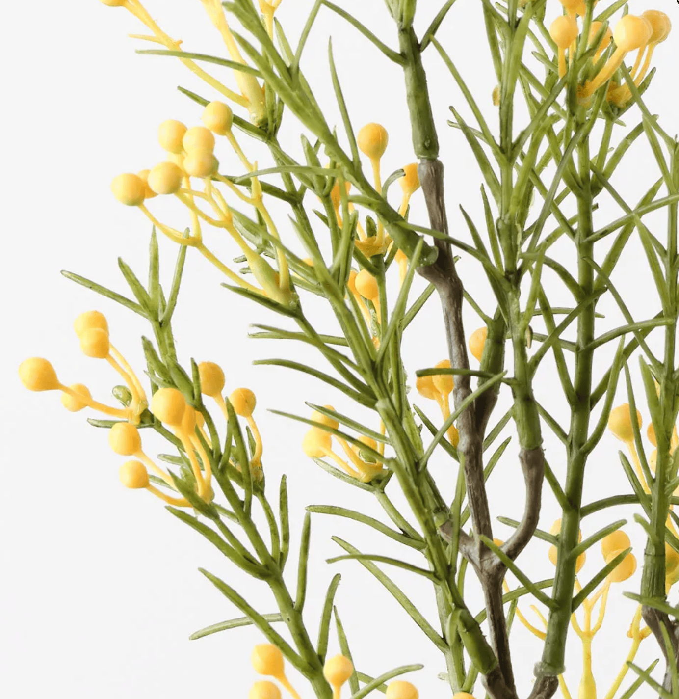 Haven & Space Berry ARTIFICAL FLOWERS 66cm / Yellow Wax Flower Bud Spray