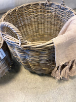 Haven & Space Berry BASKETWARE Grey / S Kubu Round Log Basket