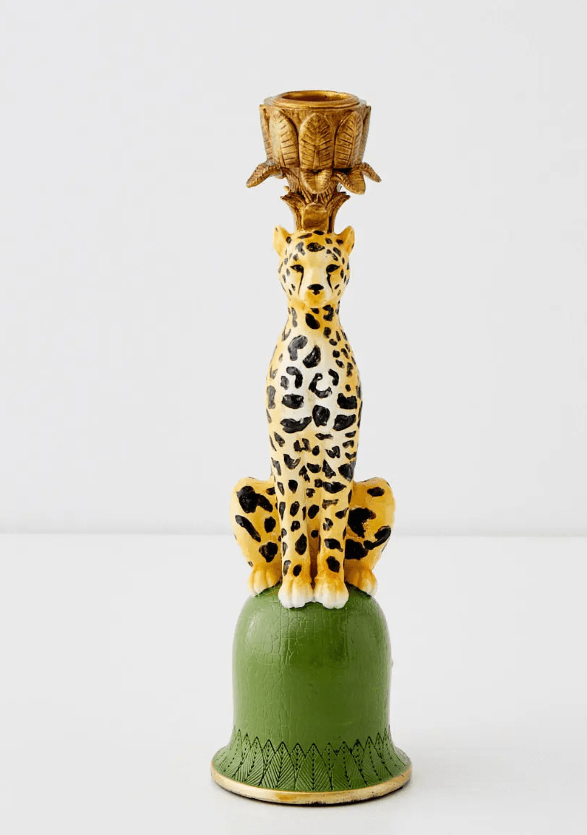 Haven & Space Berry CANDLEHOLDERS 25cm Leo Leopard Candleholder