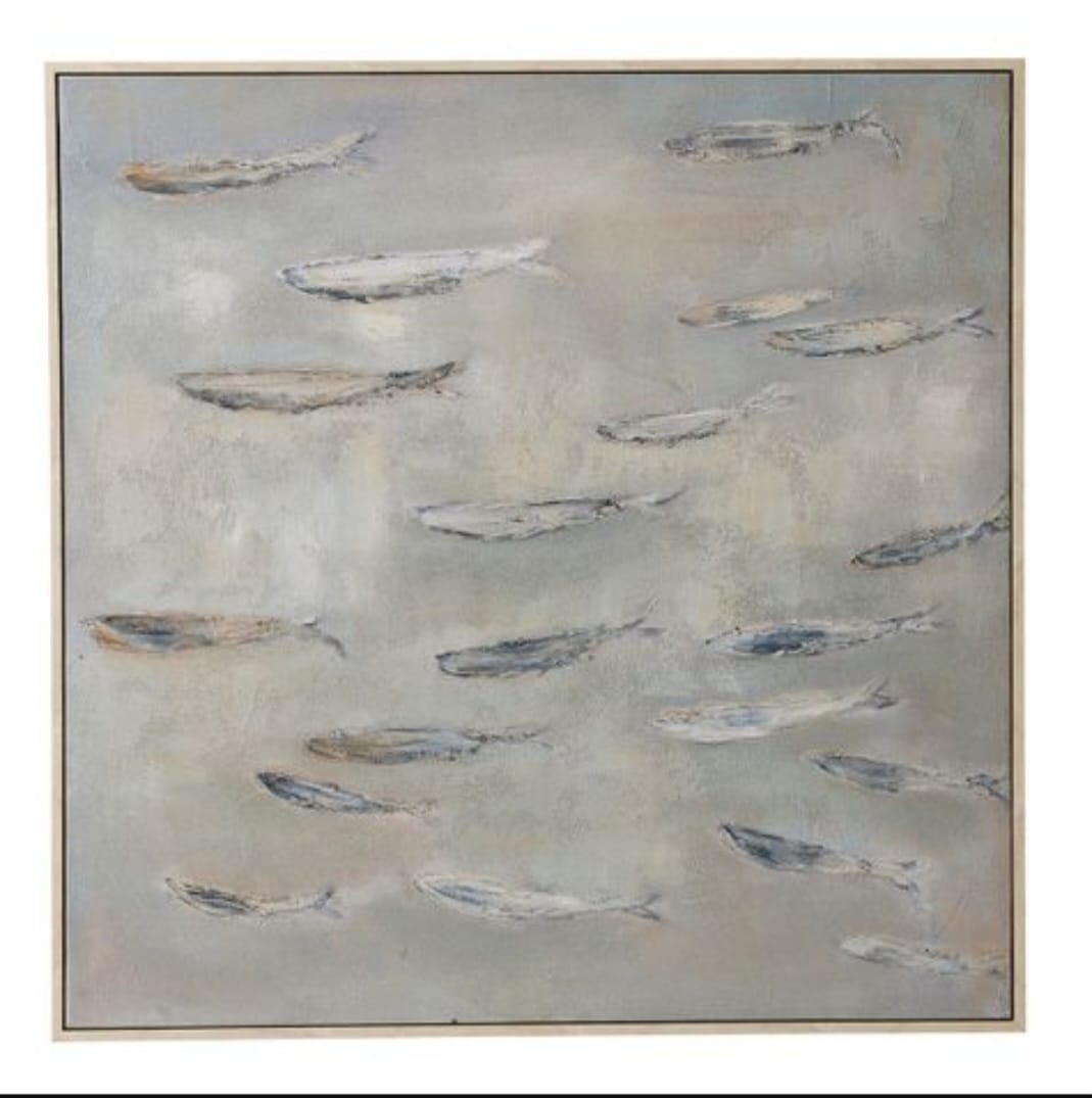 Haven & Space Berry CANVAS 100x100CM Truro Ash Frame Oil Painting