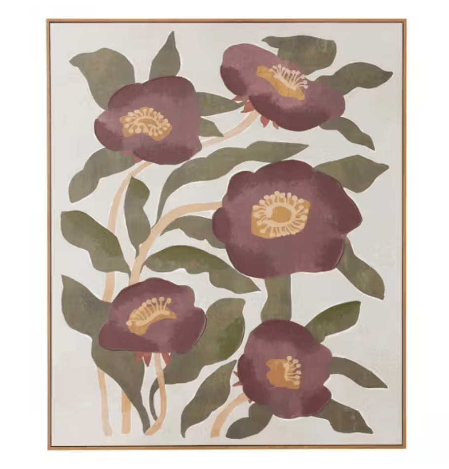 Haven & Space Berry CANVAS 100x120cm Fiori Oak Framed Canvas