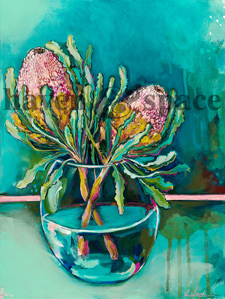 Haven & Space Berry CANVAS 11x14 inches I Wake To Flowers - Lauren Ward Artist