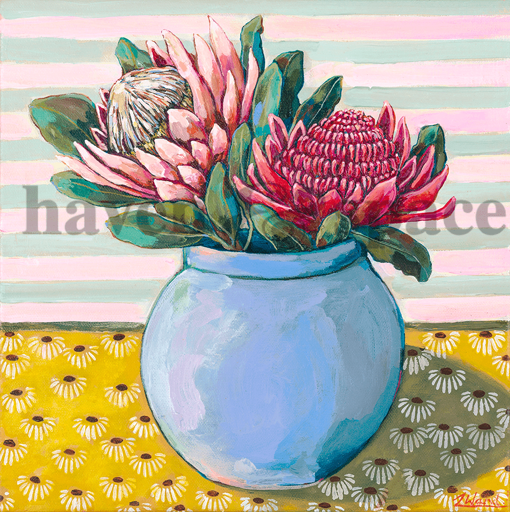 Haven & Space Berry CANVAS 12x12 inches I Will Sit Beside You - Lauren Ward Artist