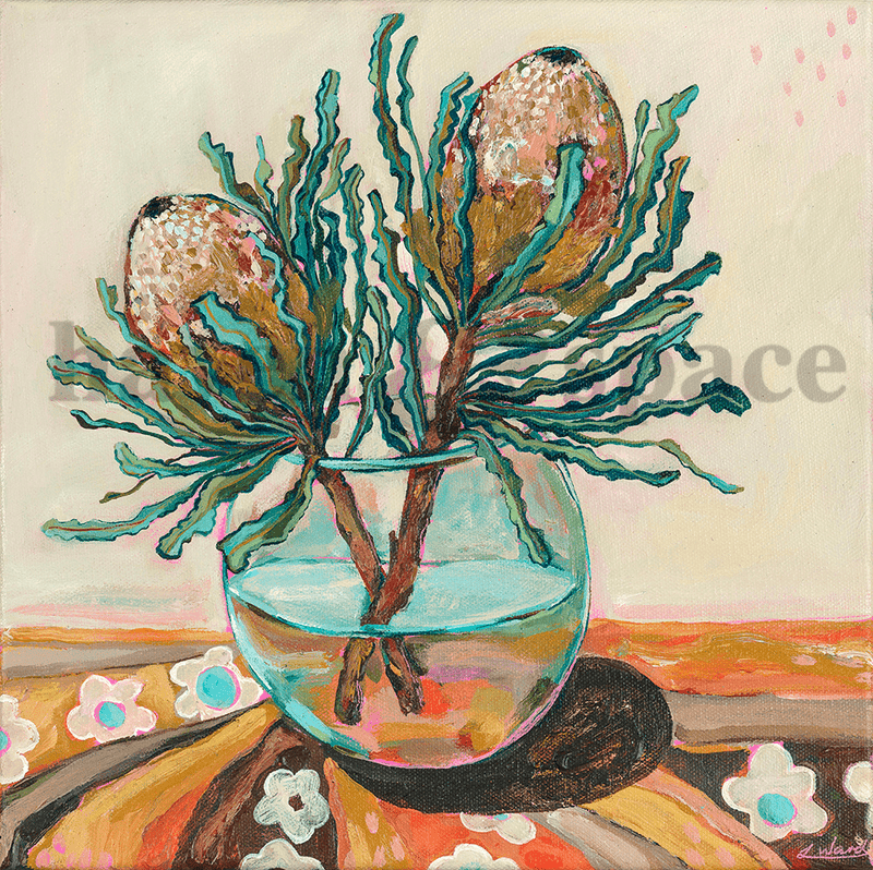 Haven & Space Berry CANVAS 12x12 inches Nanas Table - Lauren Ward Artist