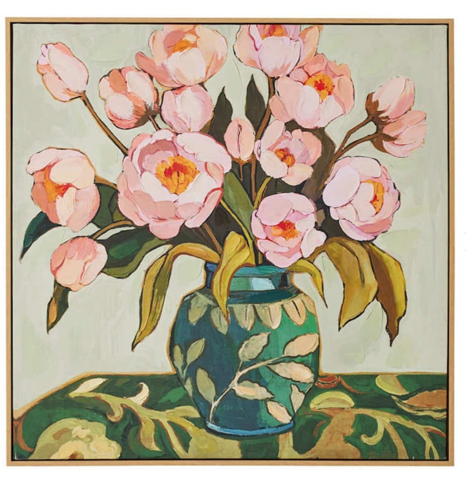 Haven & Space Berry CANVAS 80x80 Peony Natural Frame Canvas