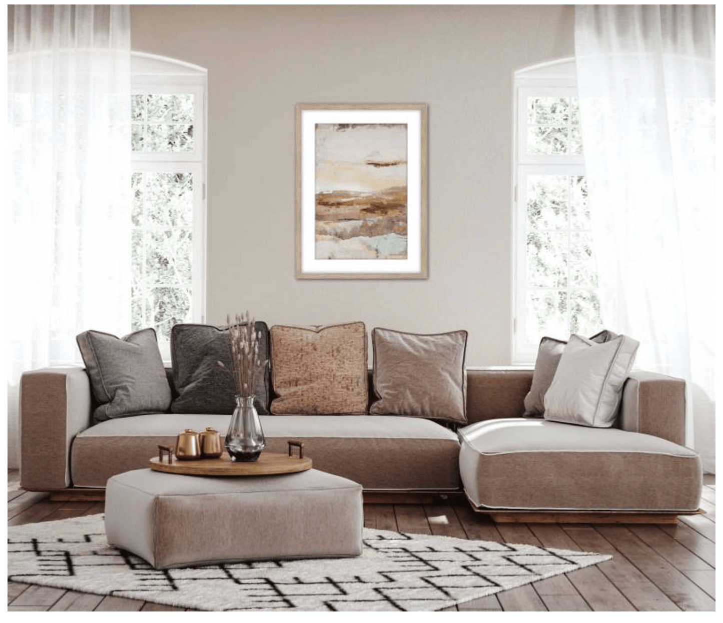 Haven & Space Berry CANVAS Peach Abstract Canvas