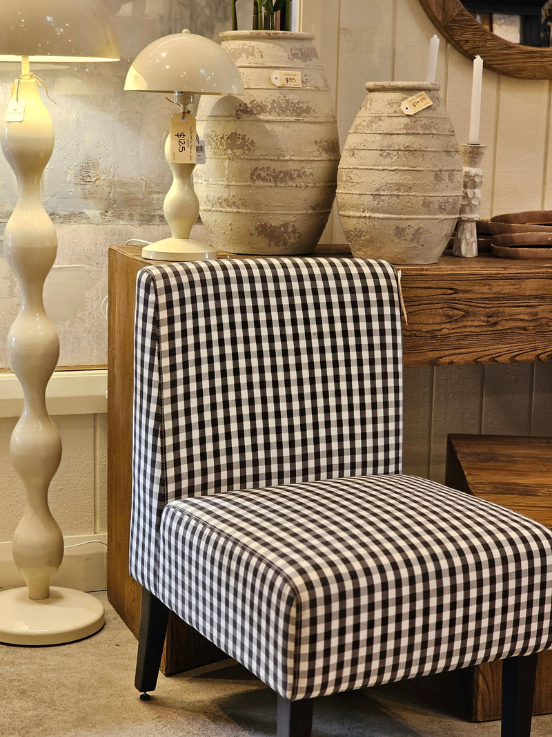 Haven & Space Berry CHAIRS 57Wx66Dx85H / Black White Check Landon Chair
