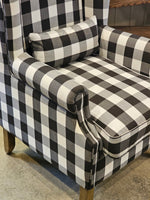 Haven & Space Berry CHAIRS 75Wx78Dx105H / Black White Check Gianni Armchair