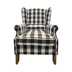Haven & Space Berry CHAIRS 75Wx78Dx105H / Black White Check Gianni Armchair