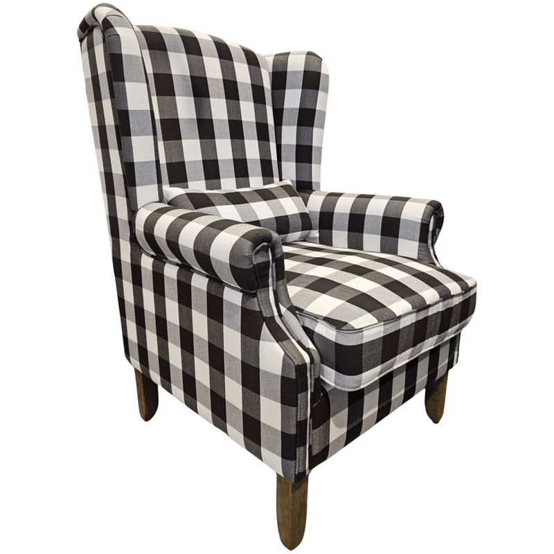 Haven & Space Berry CHAIRS 75Wx78Dx105H / Black White Check Gianni Armchair