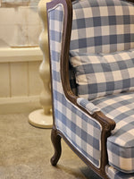 Haven & Space Berry CHAIRS 75Wx78Dx105H / Duck Blue Check Florence Armchair