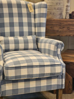 Haven & Space Berry CHAIRS 75Wx78Dx105H / Duck Blue Check Madeline Armchair