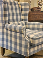 Haven & Space Berry CHAIRS 75Wx78Dx105H / Duck Blue Check Madeline Armchair