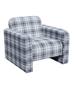 Haven & Space Berry CHAIRS 97Wx94Dx82H / Grey Gingham Angelo Armchair