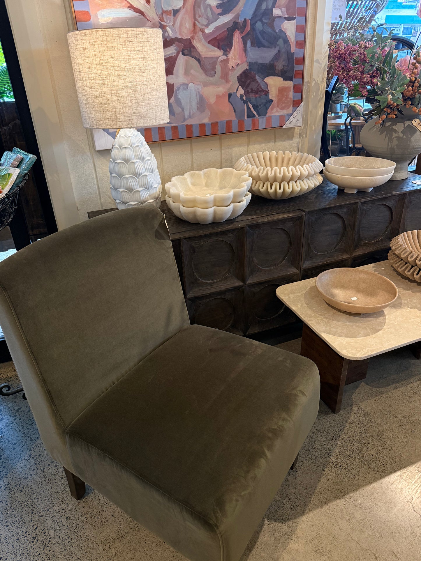 Haven & Space Berry CHAIRS Olive Vada Upholstered Chair