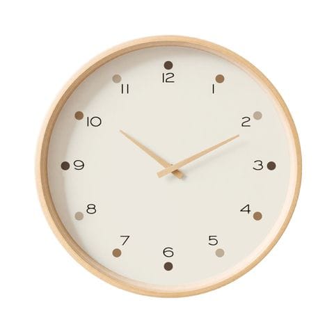 Haven & Space Berry CLOCKS 40CMD / Natural/Ivory Handel Wood Clock