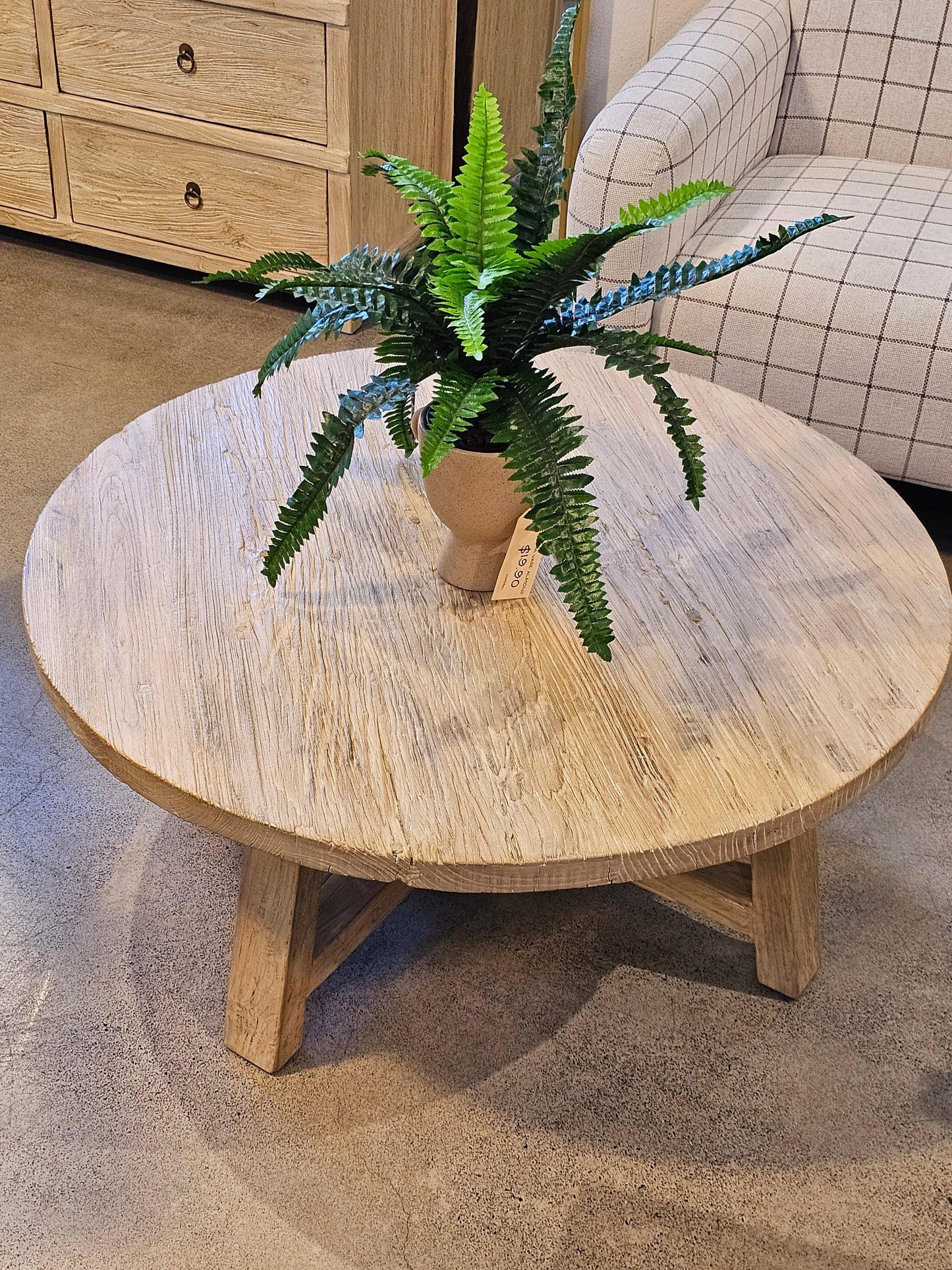 Haven & Space Berry COFFEE TABLE 100cmd / Elm Nova Recycled Elm Coffee Table