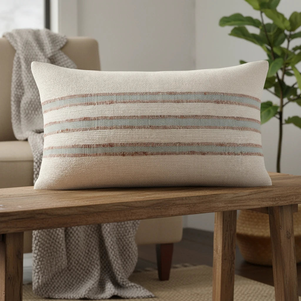 Haven & Space Berry CUSHIONS 30x50cm Portsea Stripe Cushion