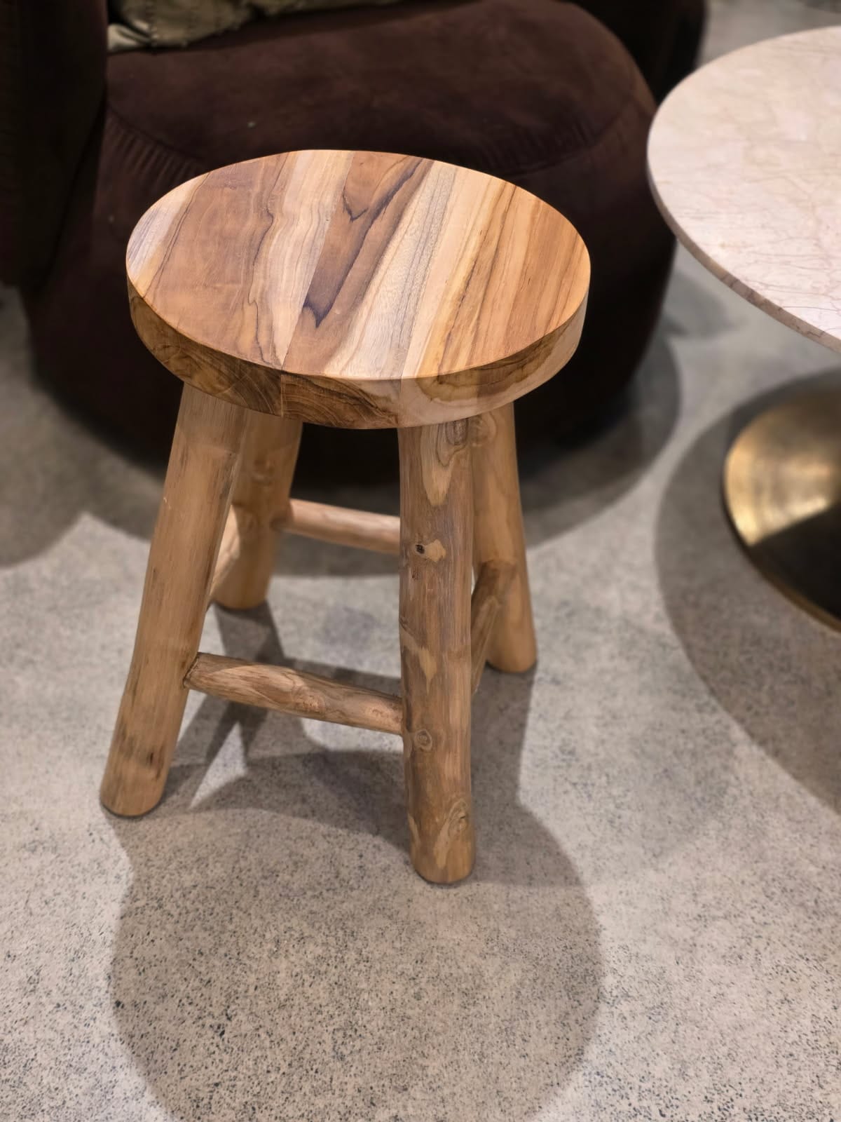 Haven & Space Berry FURNITURE Natural / 4 Leg Natural Round Stool